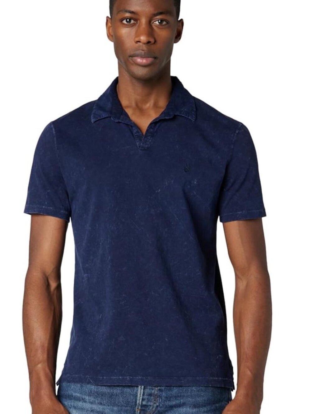 John Varvatos Bodhi Marble Wash Polo Shirt Blue Size L